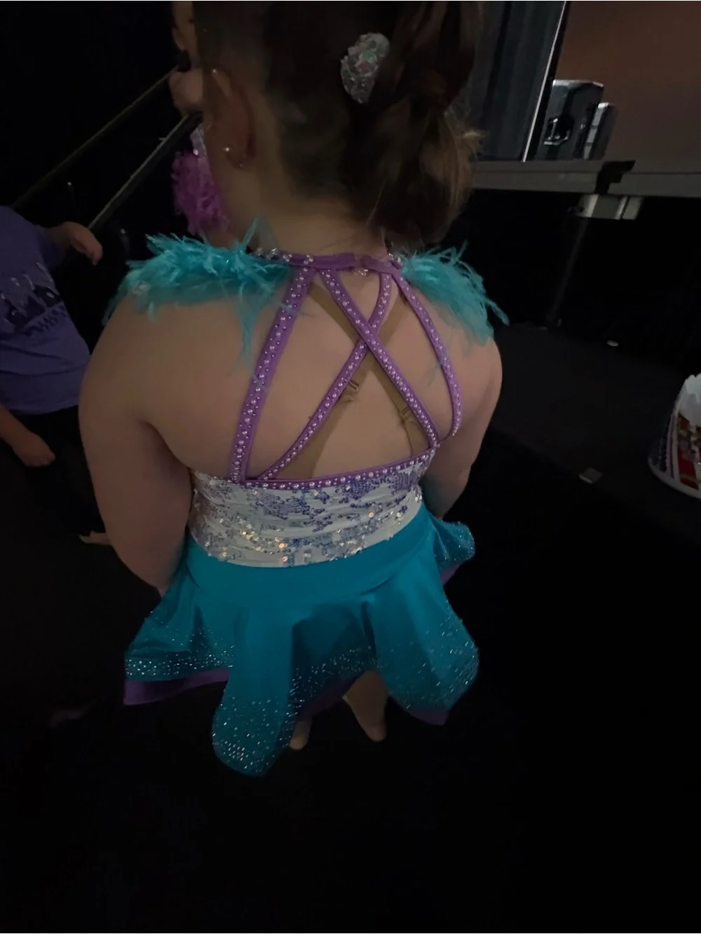 Sparkle Mermaid Dance Costume - Teal & White